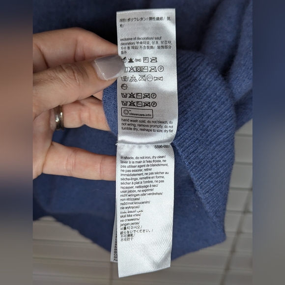 Calvin Klein Blue Wool Blend Crew Neck Sweater Men’s Medium - Picture 8 of 13